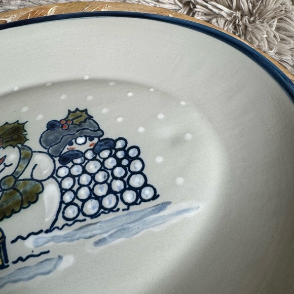 RARE VINTAGE LOUISVILLE POTTERY SNOWMAN SERVING PLATTER LIKE NEW - Picture 4 of 8